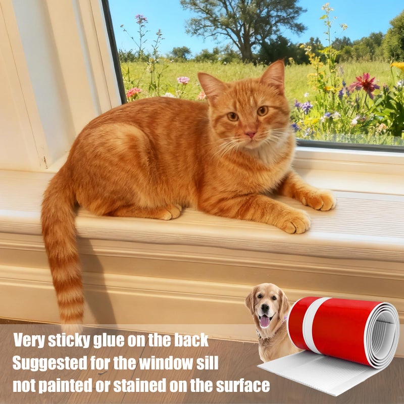 JZHLLA Dog Cat Scratching Windows Sill Protectorï¼ŒRubber Anti Scracting from Dog Cats for Home Furniture Edge Protection Flexible Rubber L-Type 4x1.6inch Non Slip Cuttable(78.7" White) - Image 4