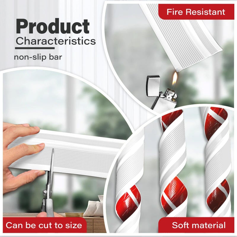 JZHLLA Dog Cat Scratching Windows Sill Protectorï¼ŒRubber Anti Scracting from Dog Cats for Home Furniture Edge Protection Flexible Rubber L-Type 4x1.6inch Non Slip Cuttable(78.7" White) - Image 5