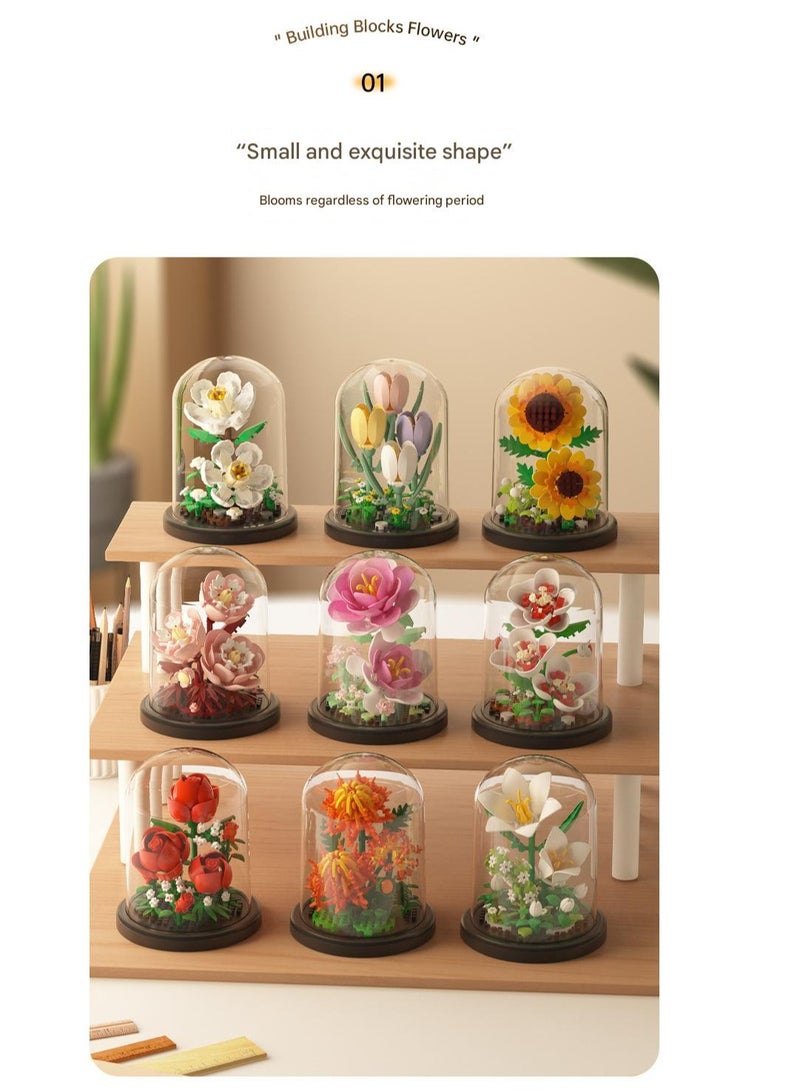 Aquaforest Micro Particle Building BlockFlower, Children's Puzzle Assembly Toy, Desktop Ornament, Glowing Eternal Flower, Girl's Gift Small Gift - Image 3