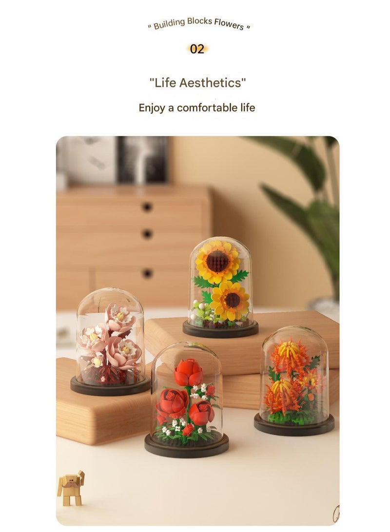 Aquaforest Micro Particle Building BlockFlower, Children's Puzzle Assembly Toy, Desktop Ornament, Glowing Eternal Flower, Girl's Gift Small Gift - Image 4