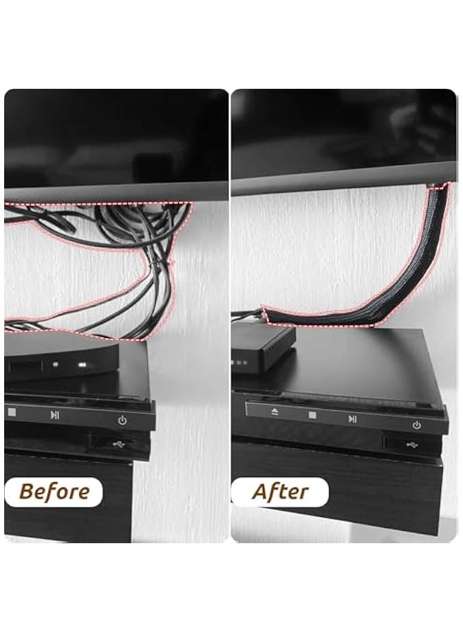 erorex 2M - 13mm Cord Protector Cable Sleeve Cover, Wire Loom Tubing Split Sleeving, Cord Management Organizer Under Desk, Home TV Theater Office Computer Wire Hider Protect Cables from Pet Cat Dog Chewing - Image 3