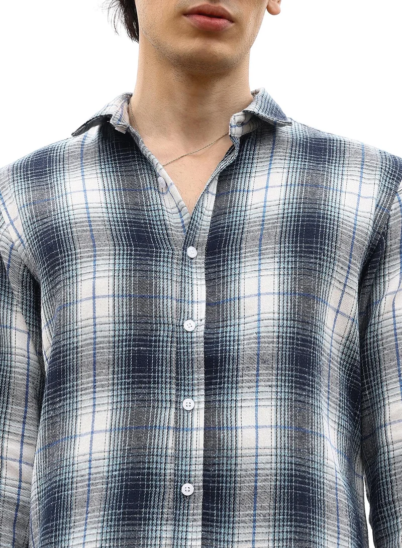 Campus Sutra Ombre Buffalo Check Shirt