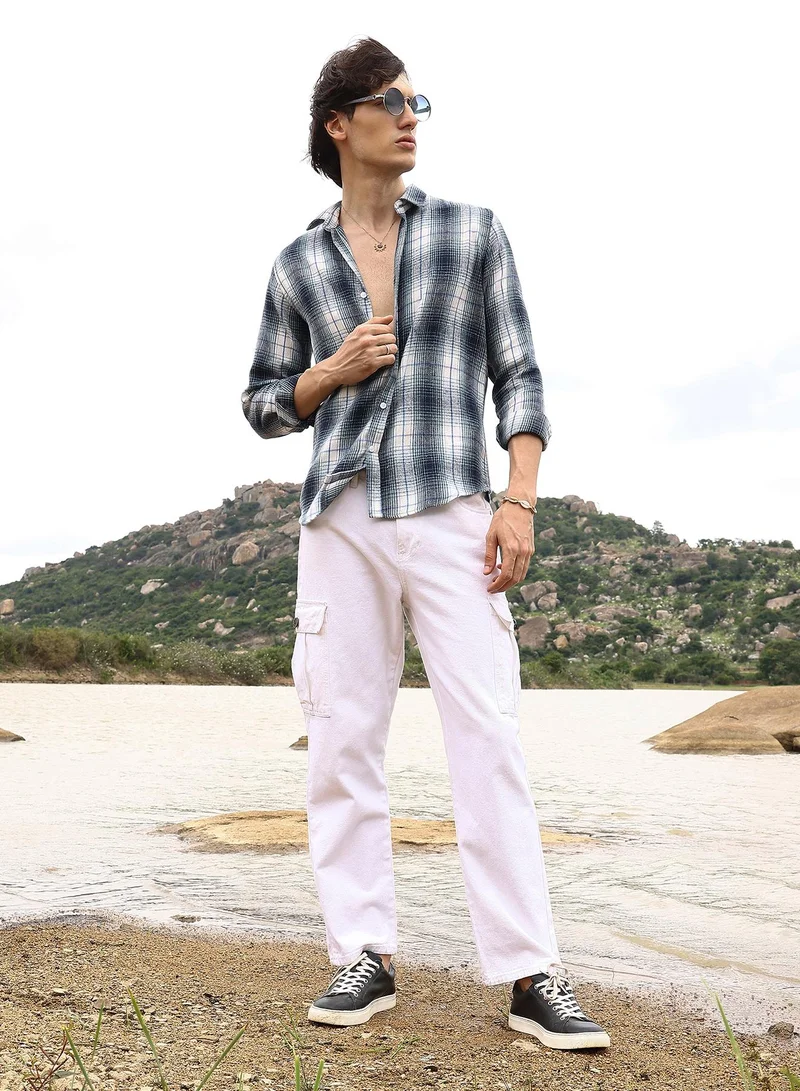 Campus Sutra Ombre Buffalo Check Shirt