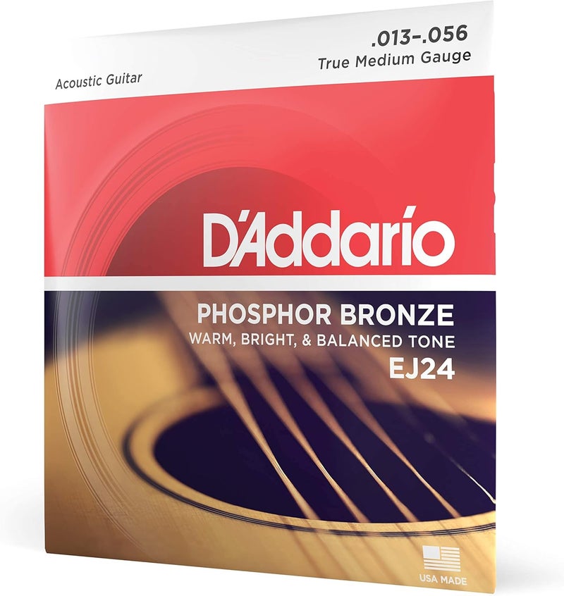 D'Addario Easy assemble alternatives Guitar Strings - Phosphor Bronze Acoustic Guitar Strings - EJ24 - Rich, Full Tonal Spectrum - For 6 String Guitars - 13-56 True Medium Adjustable build - Image 1