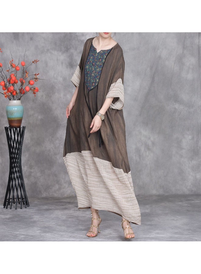 Madam Uniq Printed Cocoon-Shaped Jumpsuit Dress with 3D Decoration - Image 3