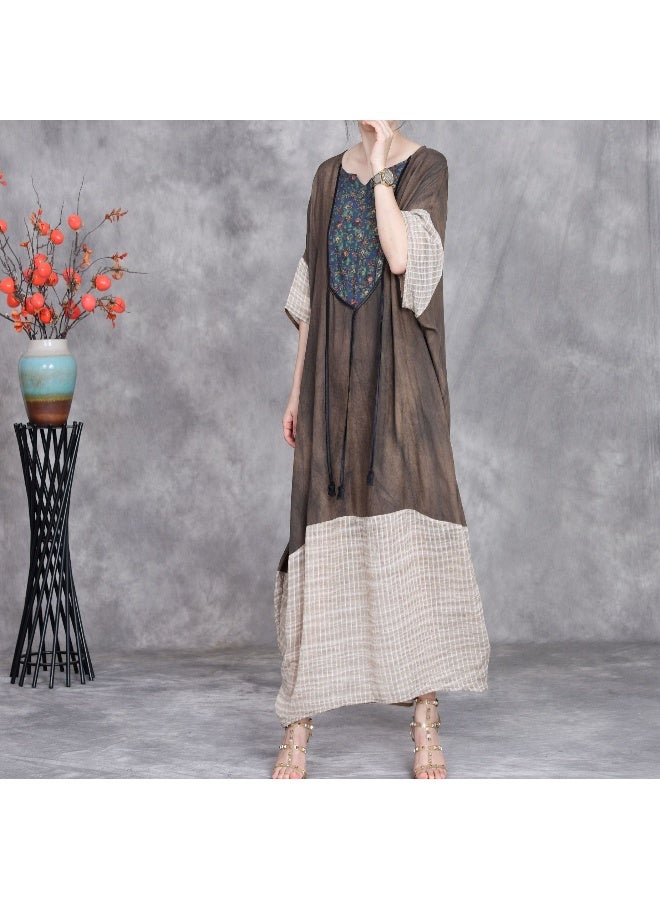 Madam Uniq Printed Cocoon-Shaped Jumpsuit Dress with 3D Decoration - Image 5