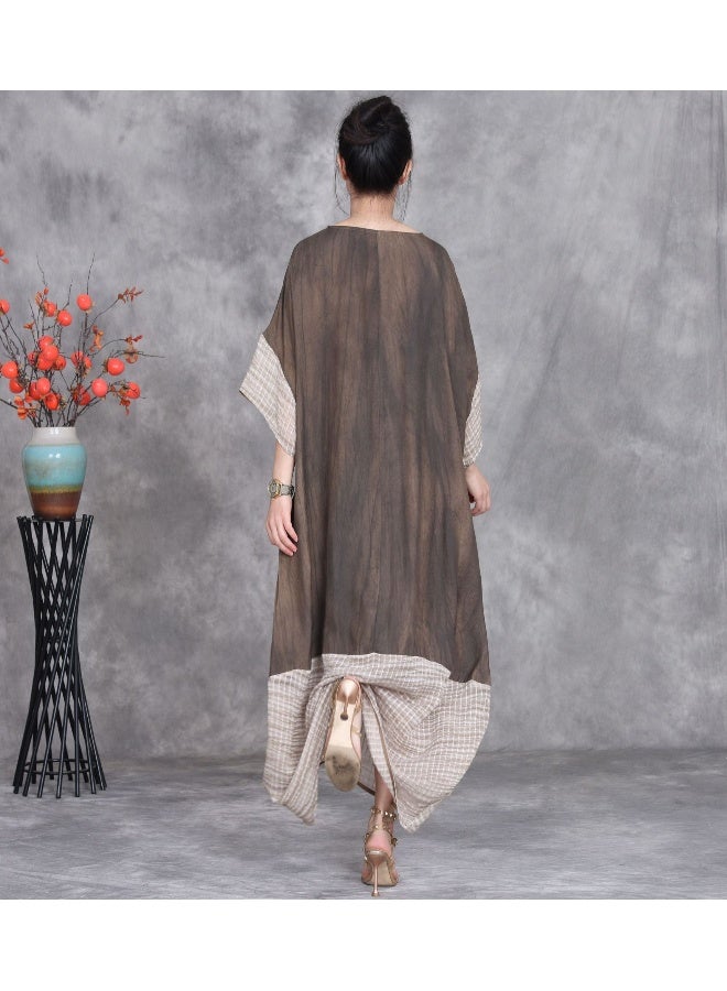 Madam Uniq Printed Cocoon-Shaped Jumpsuit Dress with 3D Decoration - Image 2