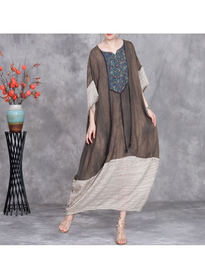 Madam Uniq Printed Cocoon-Shaped Jumpsuit Dress with 3D Decoration - Image 4