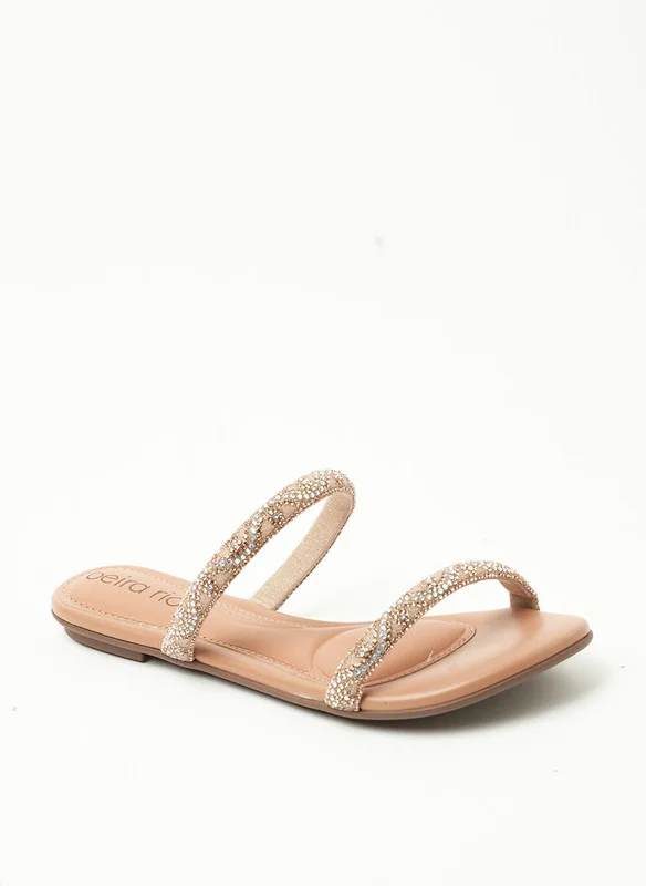 بيرا ريو Beira Rio Ladies Flat Sandals Rose | Made In Brazil