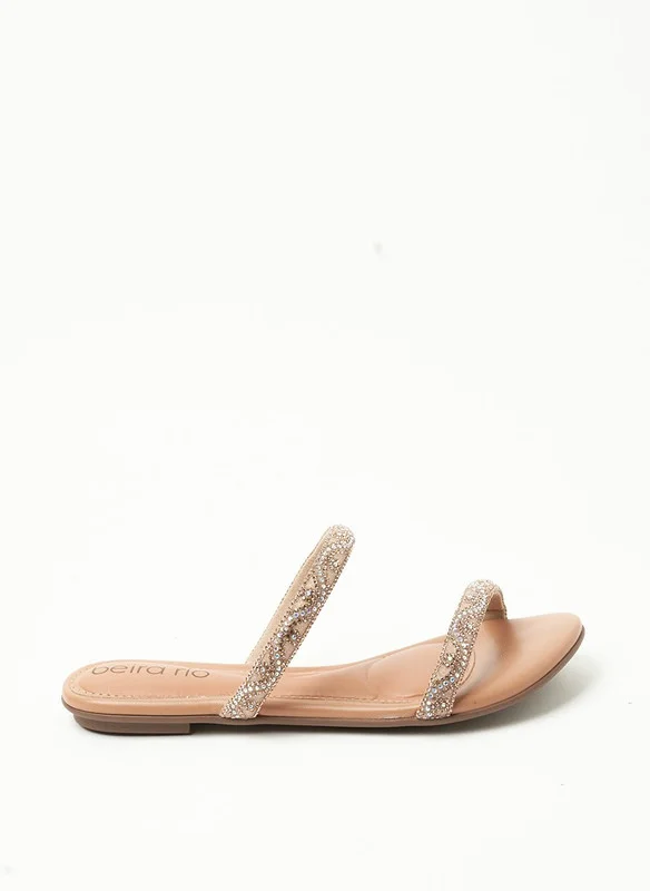 بيرا ريو Beira Rio Ladies Flat Sandals Rose | Made In Brazil