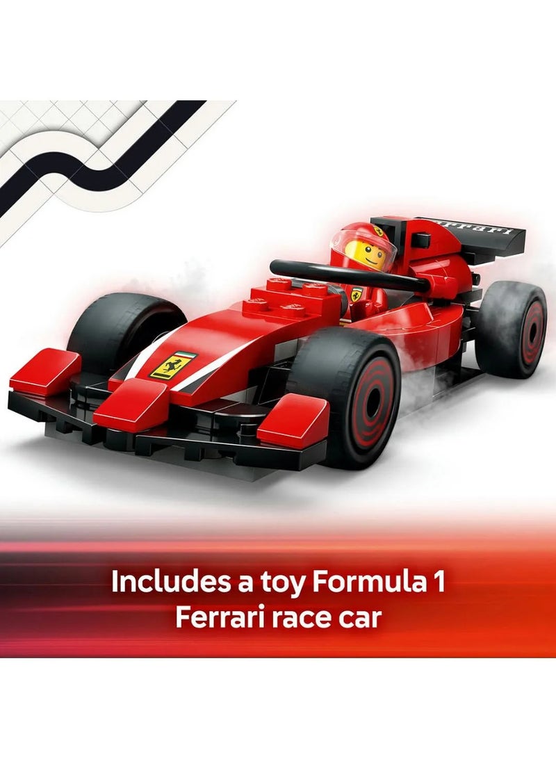 LEGO City F1 Pit Stop & Pit Crew with Ferrari Car Model Racing Vehicle Toy 60443 - 322 Pieces - Image 4