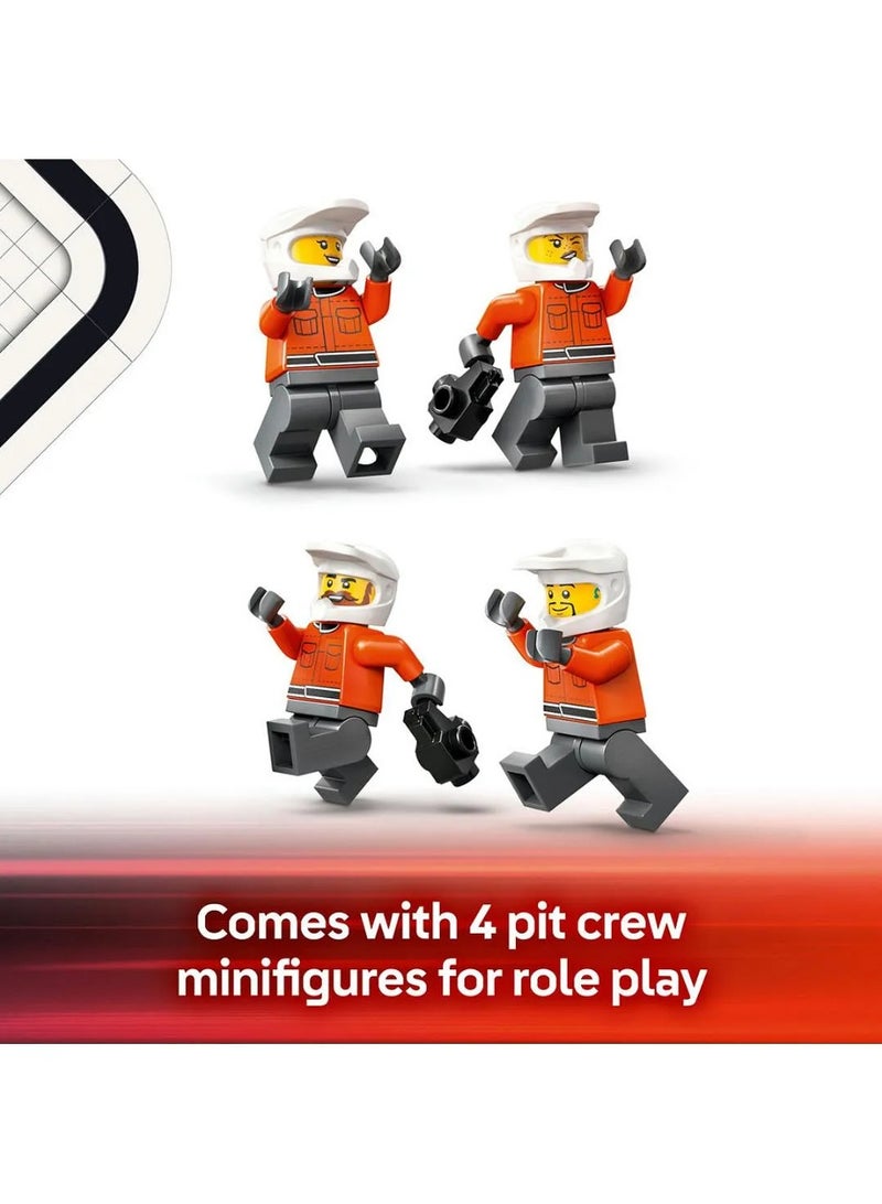 LEGO City F1 Pit Stop & Pit Crew with Ferrari Car Model Racing Vehicle Toy 60443 - 322 Pieces - Image 3