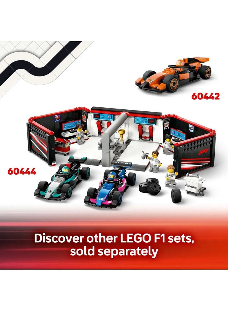 LEGO City F1 Pit Stop & Pit Crew with Ferrari Car Model Racing Vehicle Toy 60443 - 322 Pieces - Image 2
