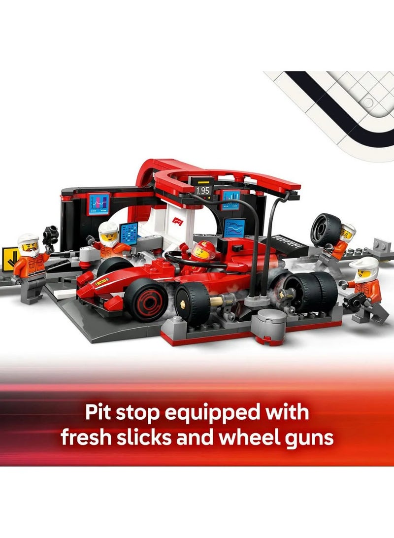 LEGO City F1 Pit Stop & Pit Crew with Ferrari Car Model Racing Vehicle Toy 60443 - 322 Pieces - Image 5