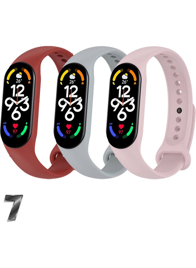 APEXEL Xiaomi Mi Band 7 Compatible Silicone Band Set 3 Pieces 