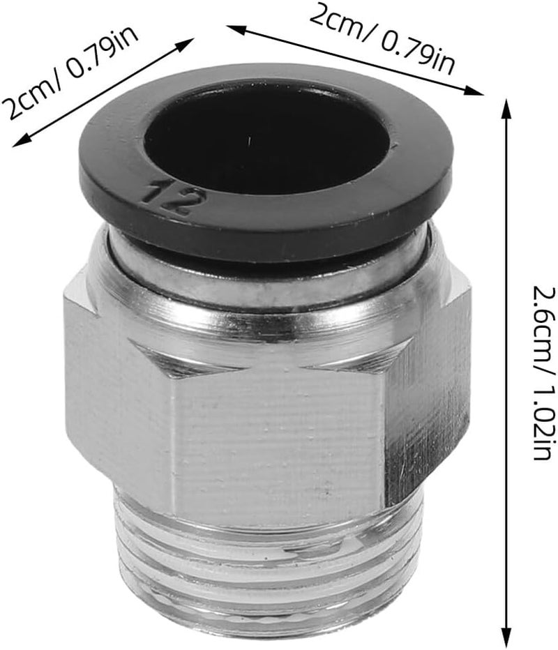 15pcs Pneumatic Quick Connector Straight Male Thread Push-to-connect Air Hose Fittings Adapter for Air Compressors and Pneumatic Tools, Black - Image 2