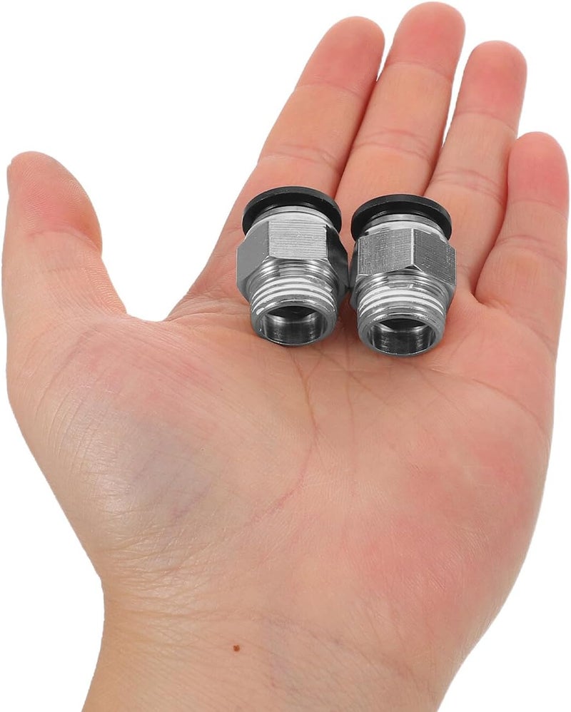 15pcs Pneumatic Quick Connector Straight Male Thread Push-to-connect Air Hose Fittings Adapter for Air Compressors and Pneumatic Tools, Black - Image 3