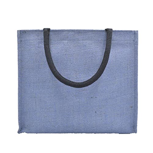 JUTEKA Unisex Multicolor Spacious Jute Bag With Zipper Closure,Full Size Front Pocket And Large Handles,Shopping Tote - Image 5