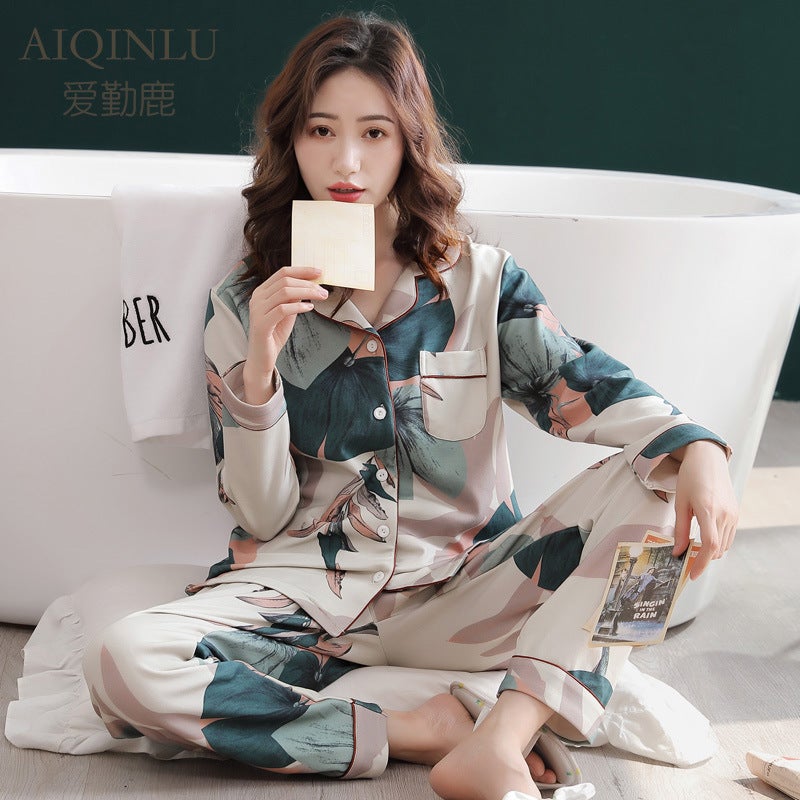 Pajamas Women'S Cotton Long Sleeve Thin Large Size 5Xl Cardigan Middle-Aged Set 100% Cotton Homewear - Image 2