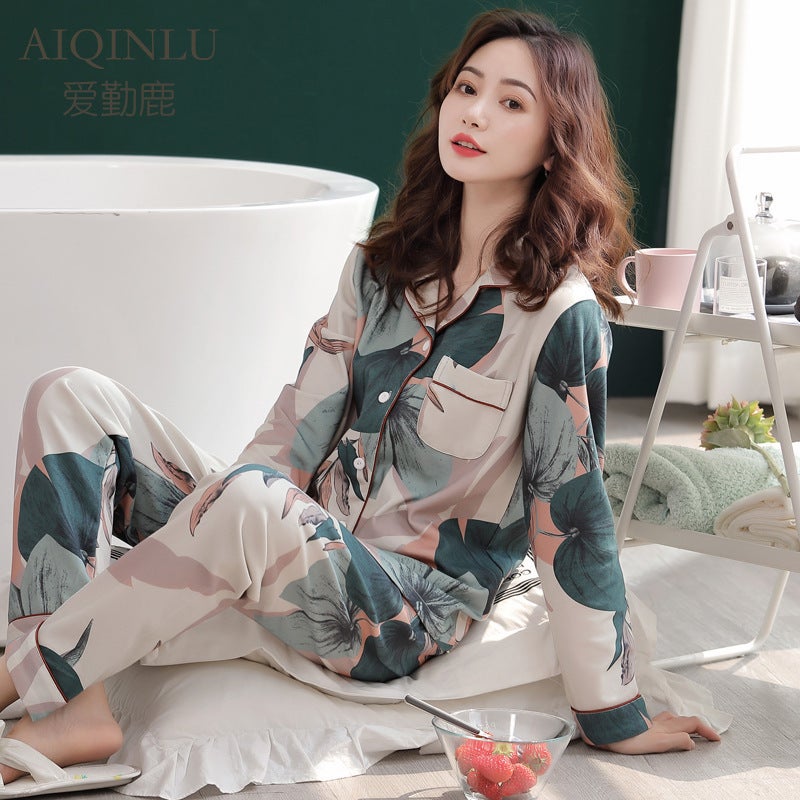 Pajamas Women'S Cotton Long Sleeve Thin Large Size 5Xl Cardigan Middle-Aged Set 100% Cotton Homewear - Image 4