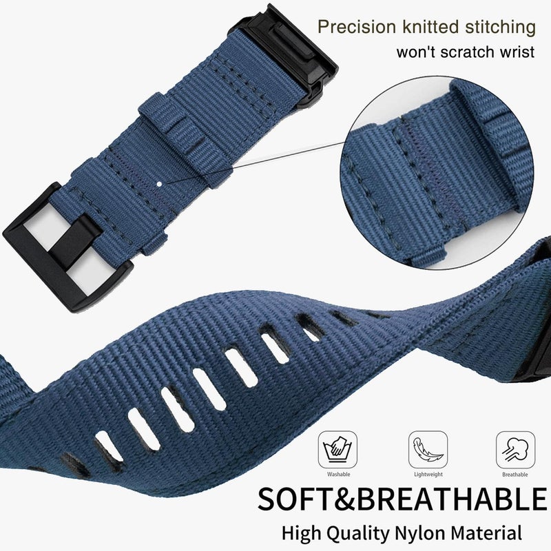 Abanen Rugged Nylon Watch Bands for Garmin Fenix 8 51mm / Fenix 7X / Enduro/Instinct 2X, Adjustable Sports Wrist Strap with Stainless Steel Clasp for Fenix 6X /5X,Tactix 7 Pro, epix Pro 51mm - Image 4