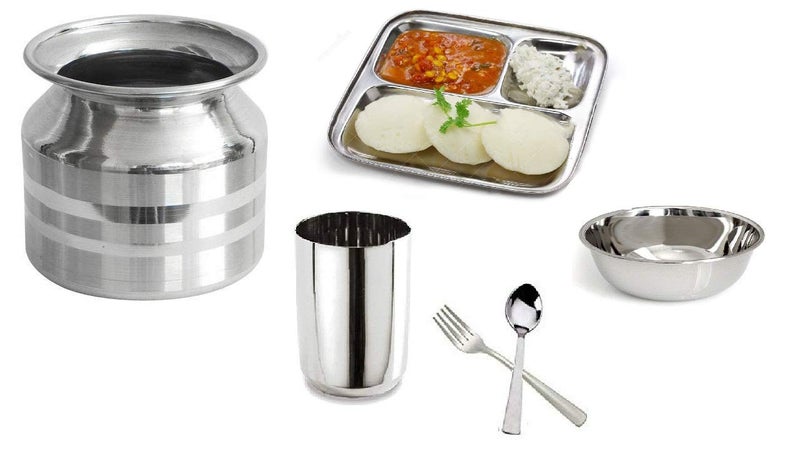 Bartan Star Stainless Steel Dinner Set,Serving Set of 6 - Image 1