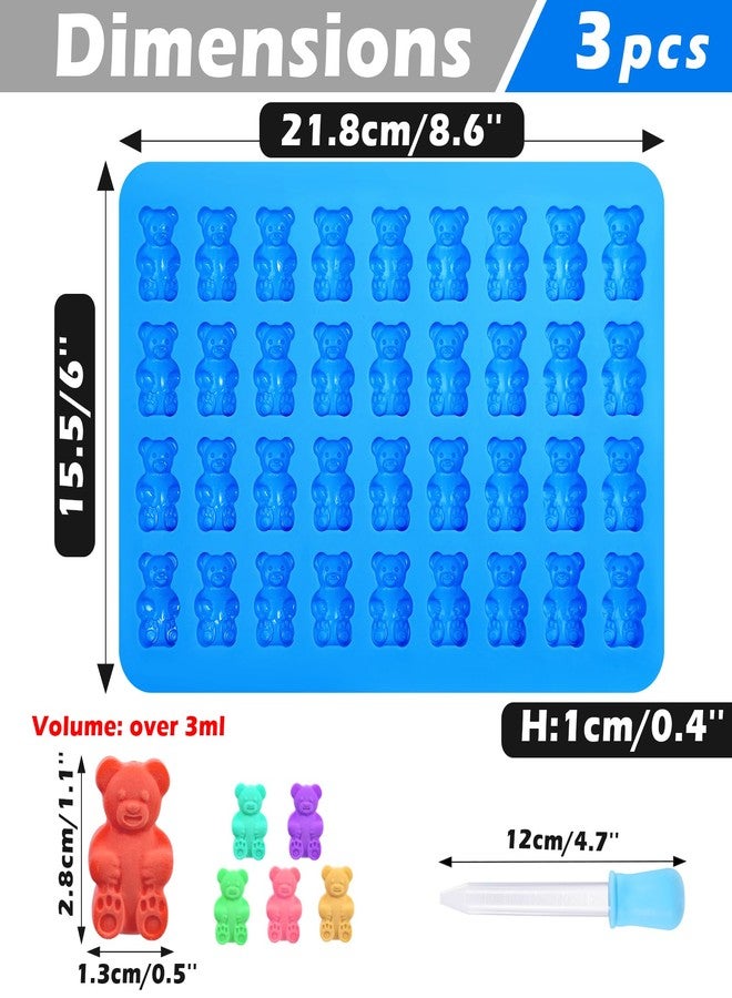 Webake Large Gummy Bear Molds Over 3 ML with 2 Droppers, 3 Pack 36-Cavity Silicone Bear Shaped Gummy Candy Molds, Easy to Release, Perfect for Gummy, Candy, Cake Decorations, Chocolate, Treats - Image 3