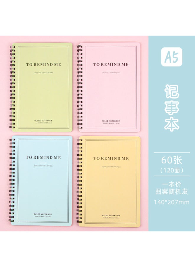 HELPS Small Fresh Coil Notebook A5 Exercise Book Office Loose-leaf Notebook Student Stationery Supplies Candy Color Notepad - Image 1