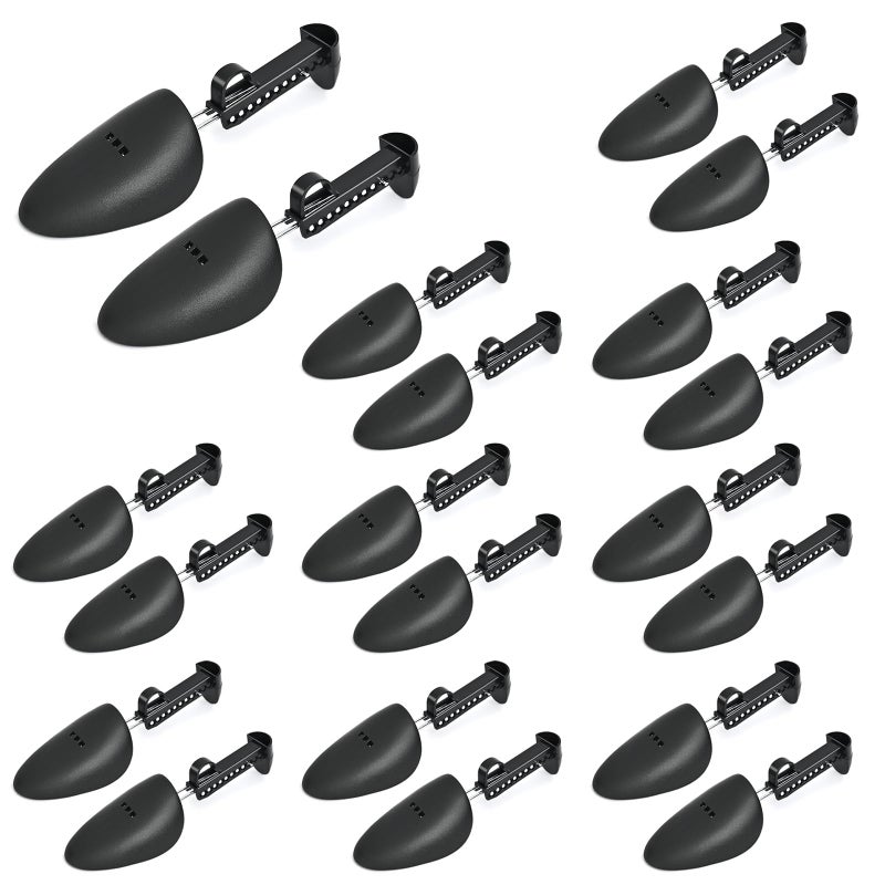 EchoDone 10 Pairs Plastic Shoe Tree Stretcher Shaper for Men Adjustable Length Shoes Boot Holder Shaper Support