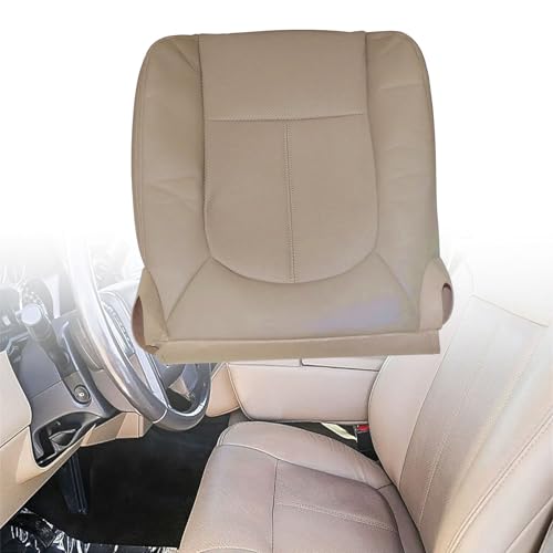 NLQR Front Passenger Side Bottom Perforated Seat Covers Replacement Microfiber Leather Tan Compatible with Ford Expedition 2007 2008 2009 2010 2011 2012 2013 2014 - Image 1