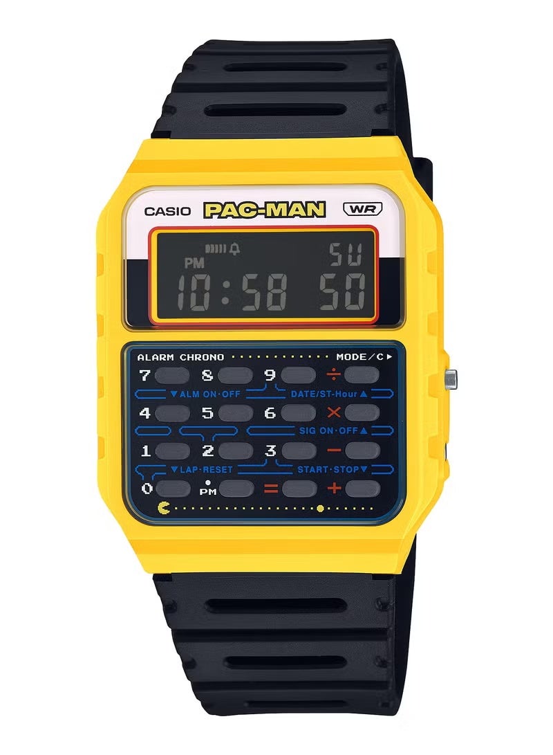 casio Calculator Pac Man Edition Digital Resin Band Watch CA-53WPC-1B - Image 1