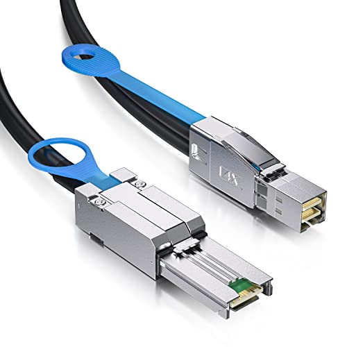 ipolex SFF-8644 to SFF-8088 External Mini SAS HD Hybrid Cable for HBA, RAID Controllers, JBOD, Storage Enclosures - Backward/Forward Compatible, 2-m(6.56ft) - Image 1