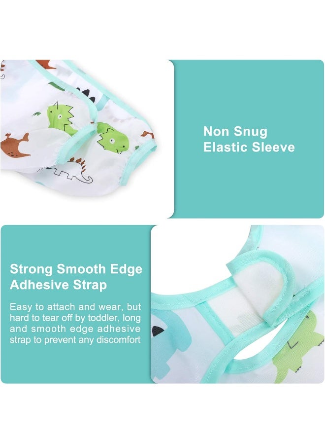 Accmor 4 Pack Long Sleeve Bibs, Baby Smock Waterproof Sleeved Bib Smock for Baby Toddler 6-36 Months - Image 2