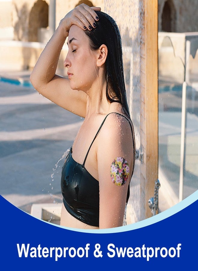 HONYOU 15Pcs Libre 3 Plus Sensor Covers Waterproof & Sweatproof, Floral Blossom Pattern Print 15 Days Long Stay Protective Hypoallergenic & Latex-Free, No Hole CGM Adhesive Patches for Libre 3 - Image 2