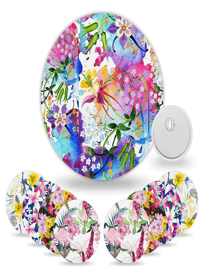 HONYOU 15Pcs Libre 3 Plus Sensor Covers Waterproof & Sweatproof, Floral Blossom Pattern Print 15 Days Long Stay Protective Hypoallergenic & Latex-Free, No Hole CGM Adhesive Patches for Libre 3 - Image 1