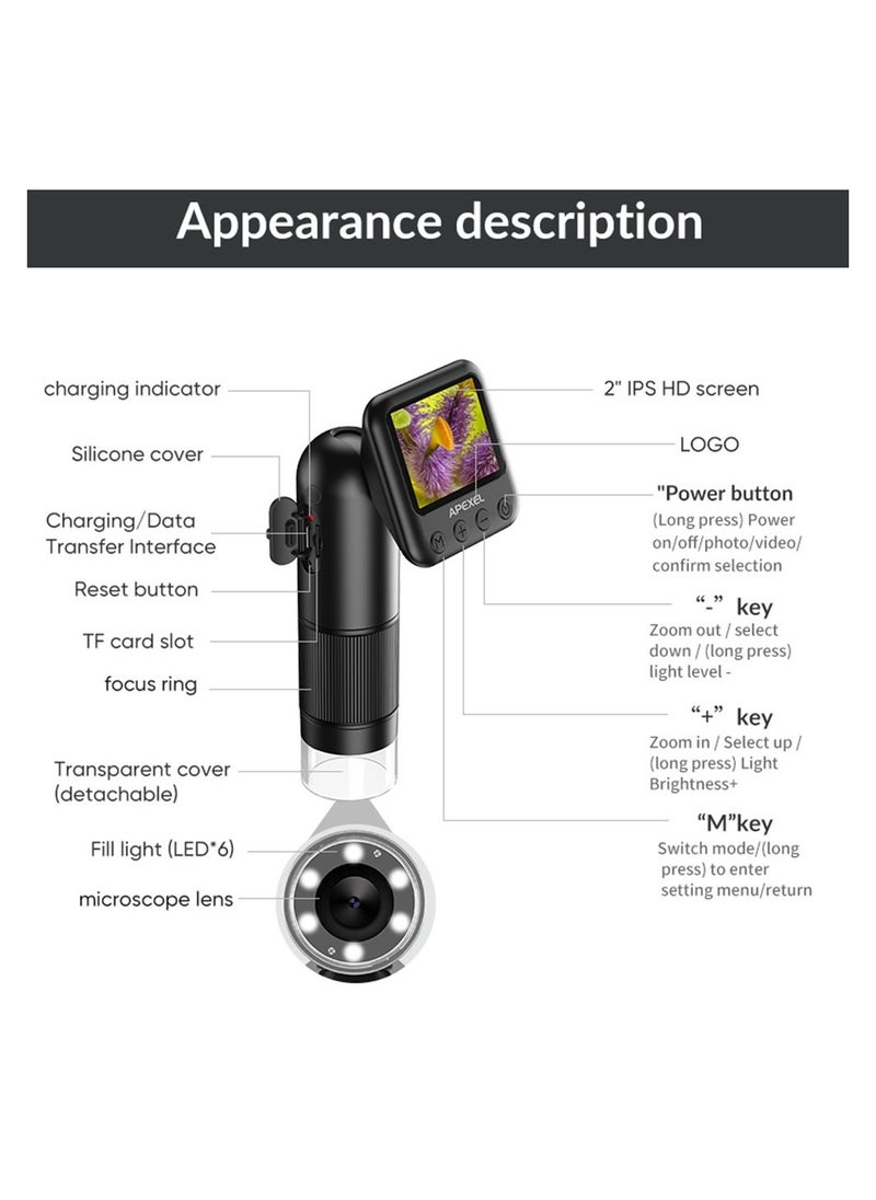 APEXEL - Apexel Digital Handheld Microscope (APL-MS008) - Image 1