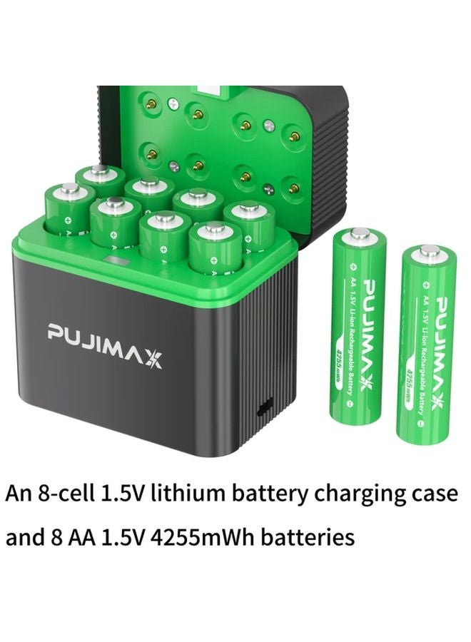 Pujimax 8 AA 1 5V 4255mWh Lithium Batteries With Eight Slot Charging Case - Image 2