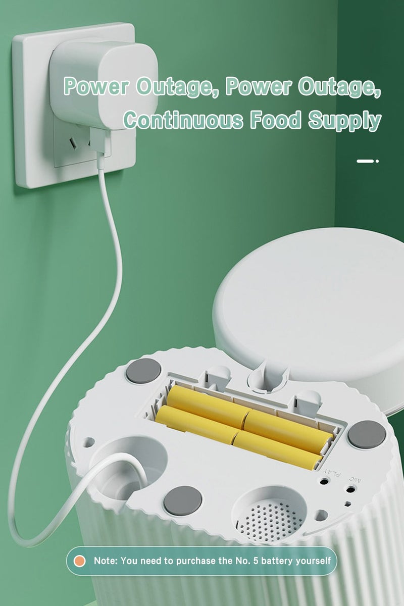 LEOKOR Automatic Cat Feeder, 2.4G WiFi Pet Feeder for Dog, Timed Cat Food Dispenser for Remote Feeding with Stainless Steel Bowl up to 10 Meals Per Day with APP (White) - Image 5