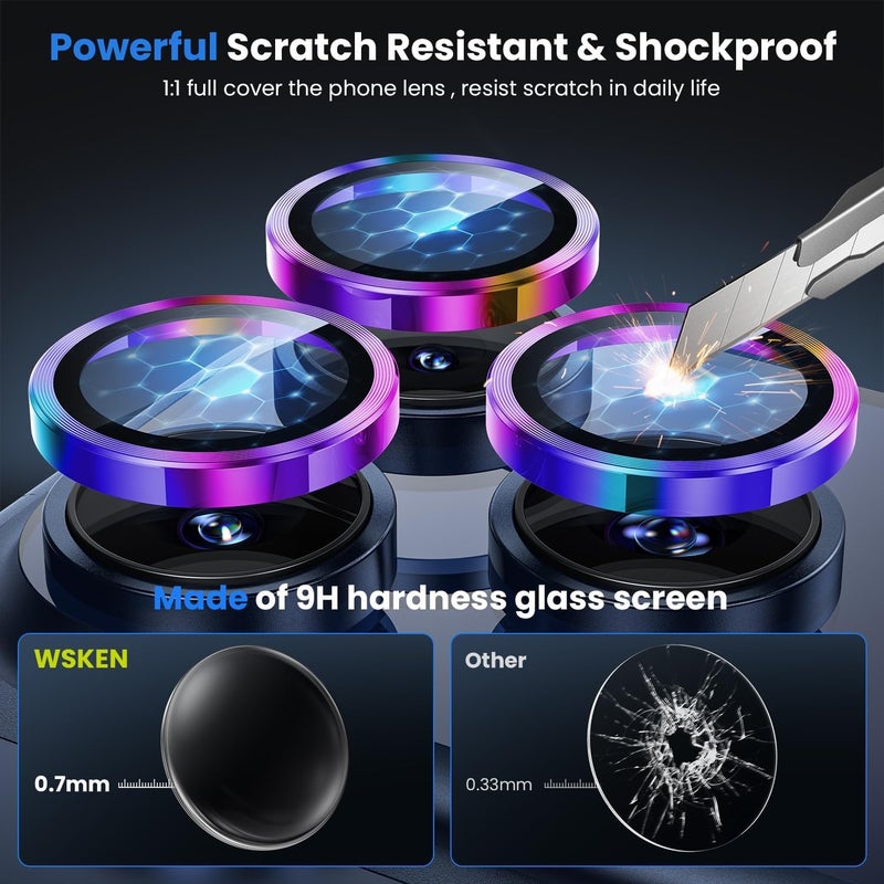 WSKEN for iPhone 17 Pro/iPhone 17 Pro Max Camera Lens Protector - [Original Shooting Mode] Shatterproof Metal HD Tempered Glass Camera Screen Protector Cover Film for iPhone Accessories - Image 3