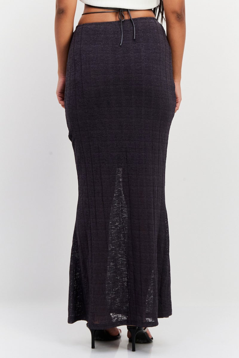 Reserved Women Strappy Maxi Skirts, Dark Grey - Image 2