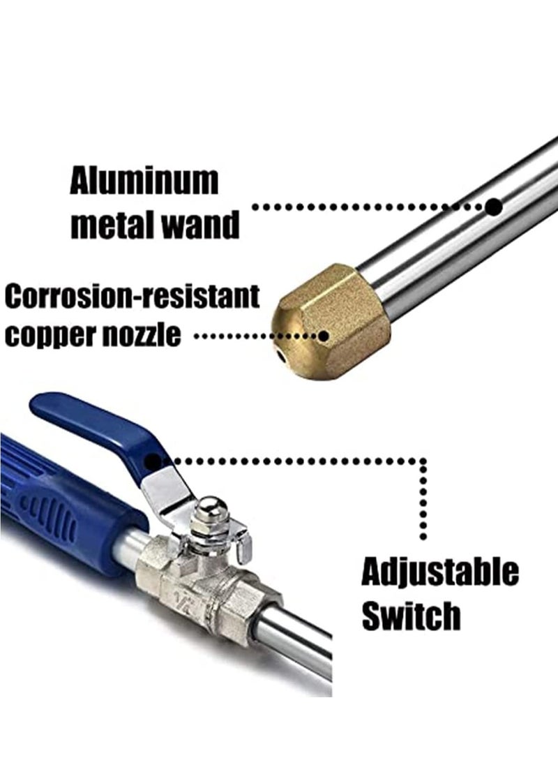 KASTWAVE - High Pressure Washer Wand Power Washer Portable Wand Power Water Spray Tool Heavy Duty Metal Sprayer Universal 2 Hose Nozzle Foam Tube Car Washing for Garden - Image 1