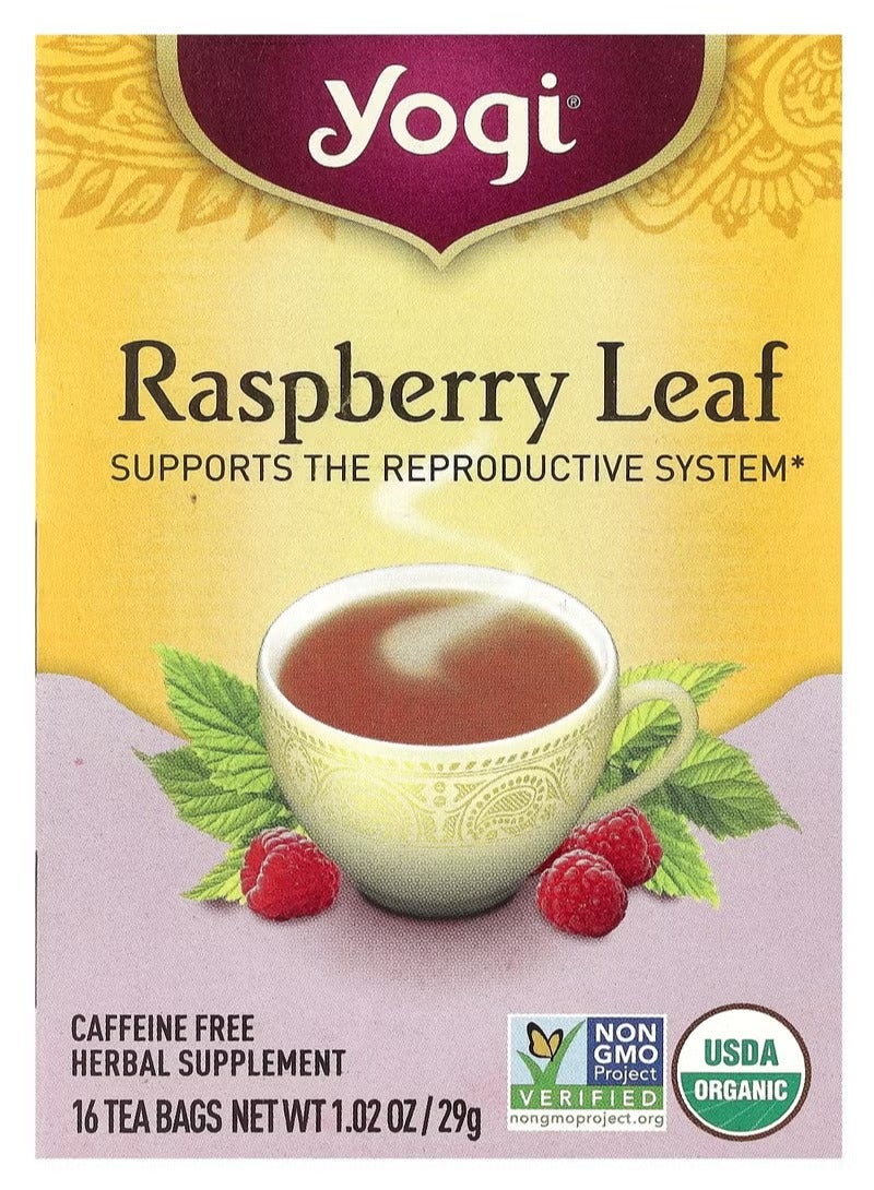 Yogi Tea, Raspberry Leaf, Caffeine Free, 16 Tea Bags, 1.02 oz (29 g)