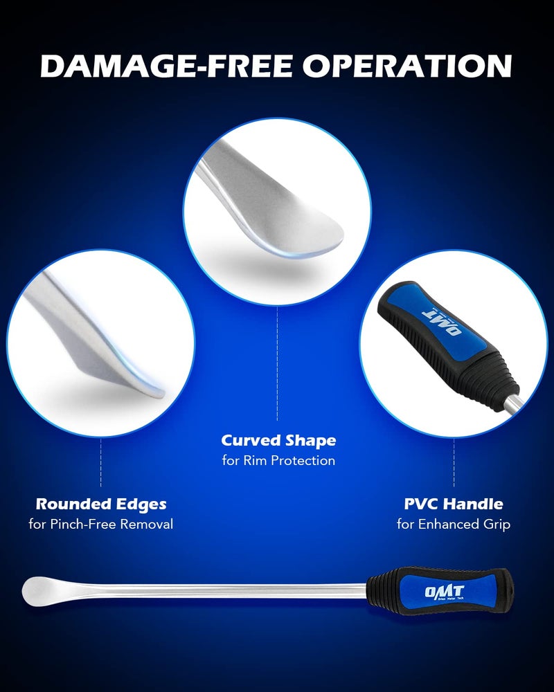 Orion Motor Tech 14.5" Tire Spoon Kit, 20pc Tire Changing Tool for Motorcycle Dirt Bike Lawn Tractor Bicycle, Motorcycle Tire Changer Tire Removal Tool with 4pc Rim Covers Valve Tool Valve Cores - Image 4