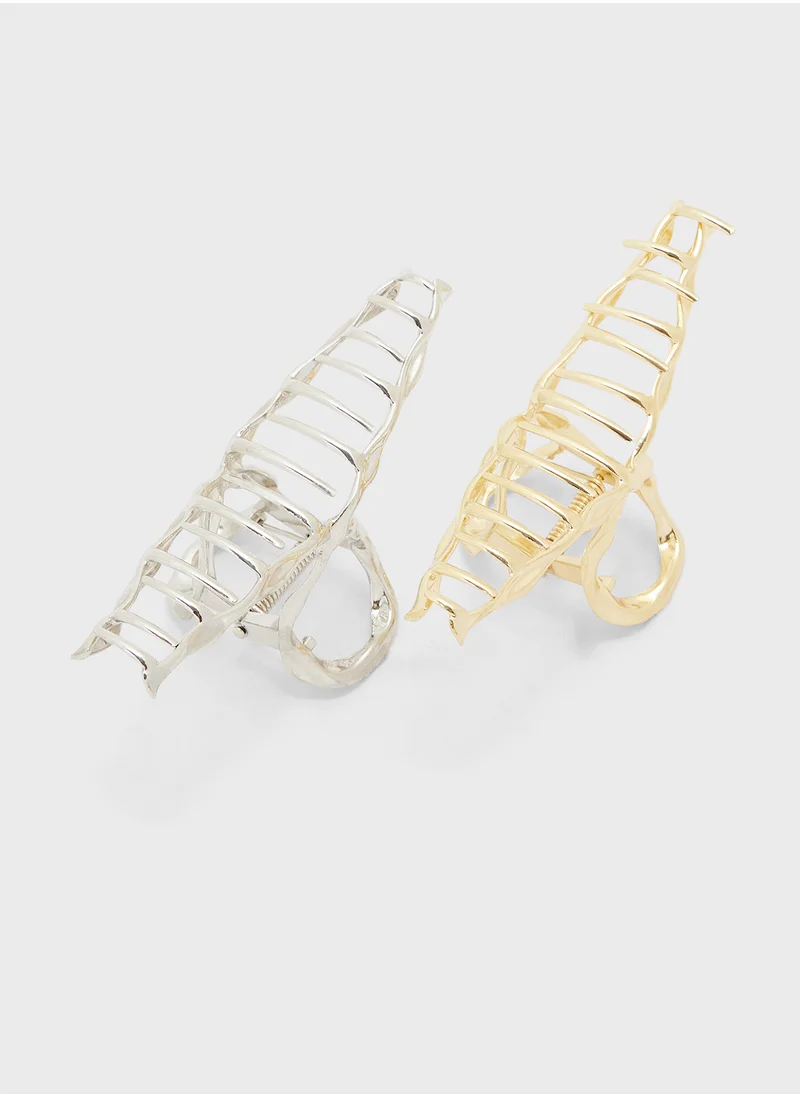 ELLA 2 Pack Molten Metallic Claw Clip