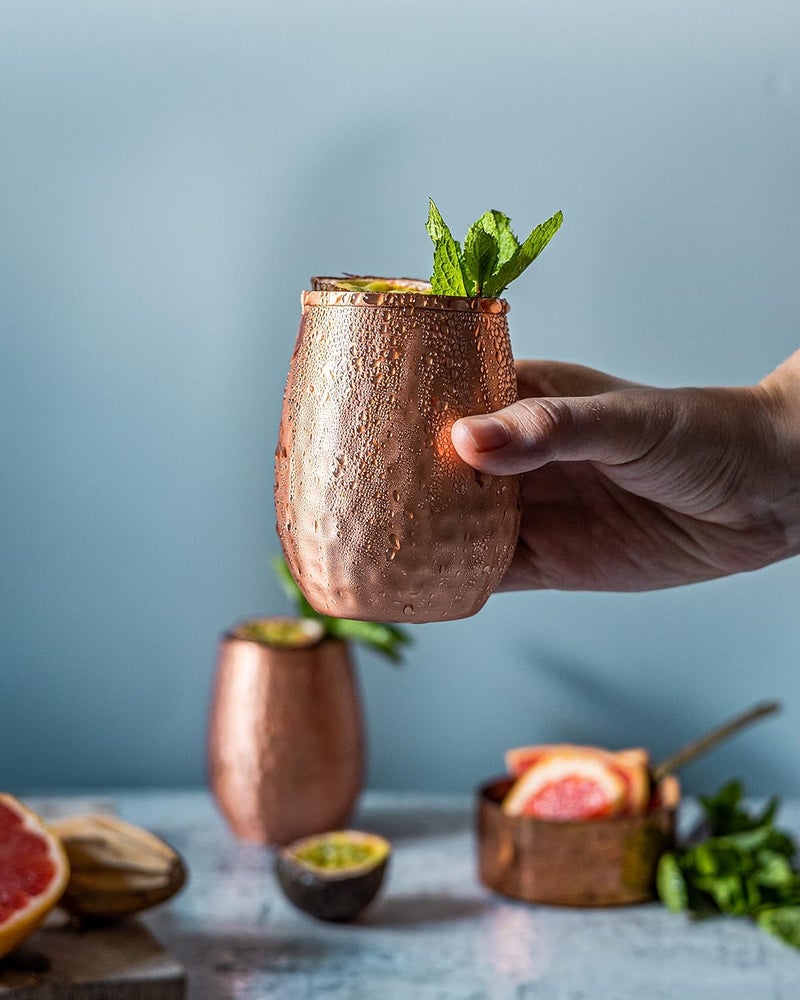 Kosdeg Copper Cups - 12 Oz set of 4 - A Unique Way To Enjoy Wine - The Perfect Pure Copper Tumbler for Water - Copper Drinking Cups Better Than Glasses or Plastic - Moscow Mule Copper Cup For Drinking - Image 5
