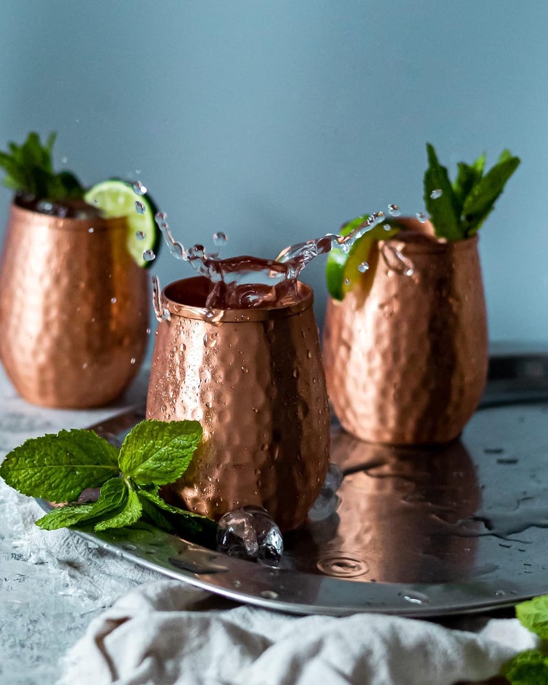 Kosdeg Copper Cups - 12 Oz set of 4 - A Unique Way To Enjoy Wine - The Perfect Pure Copper Tumbler for Water - Copper Drinking Cups Better Than Glasses or Plastic - Moscow Mule Copper Cup For Drinking - Image 4