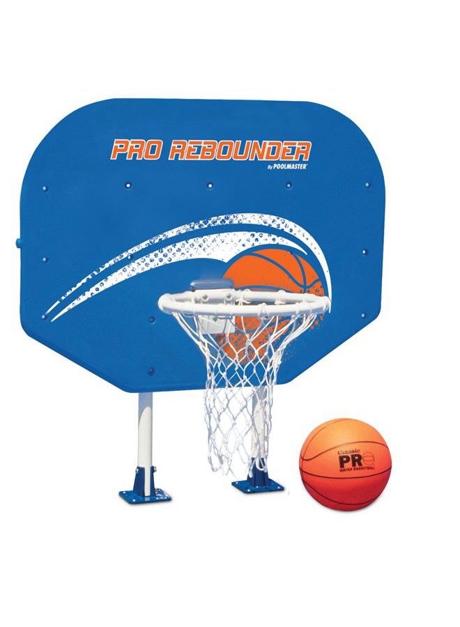 Poolmaster 72774 Pro Rebounder Poolside Basketball Hoop With Perma-Top Mounts for Above Ground Pools - Image 1