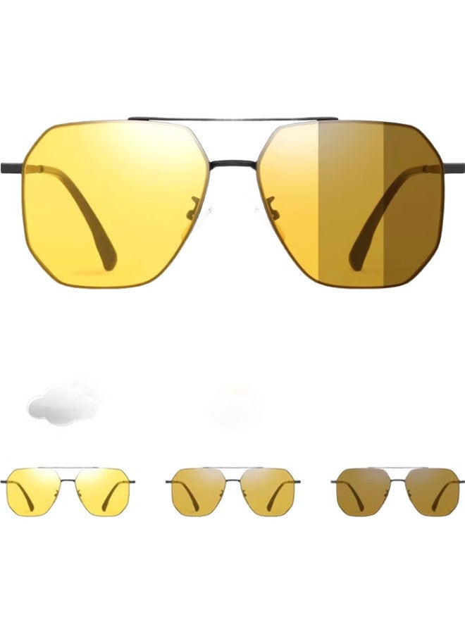 HLA (Hailanzhi Jia) Polarized Sunglasses For Day And Night Use, Photochromic Sunglasses For Men, Night Vision Glasses For Driving, Gift, Black - Image 3