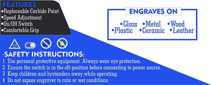 ISC Electric Engraving Machine – Heavy-Duty Engraving Tool with Carbide Tip & Alphabet/Number Stencil – Engraves on Metal, Wood, Leather, Plastic & More - Image 3