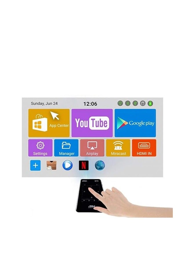 Etrends DLP Android Mini Projector D7 RAM 2GB / ROM 16GB With Built-in WiFi Bluetooth 4K HDMI Projector - Black - Image 3